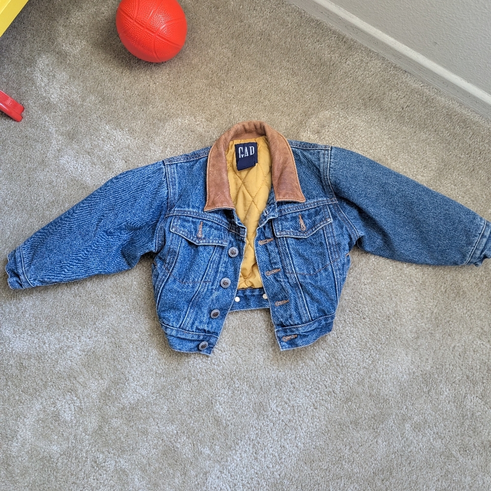 GAP Blue Denim Jacket with Yellow Interior